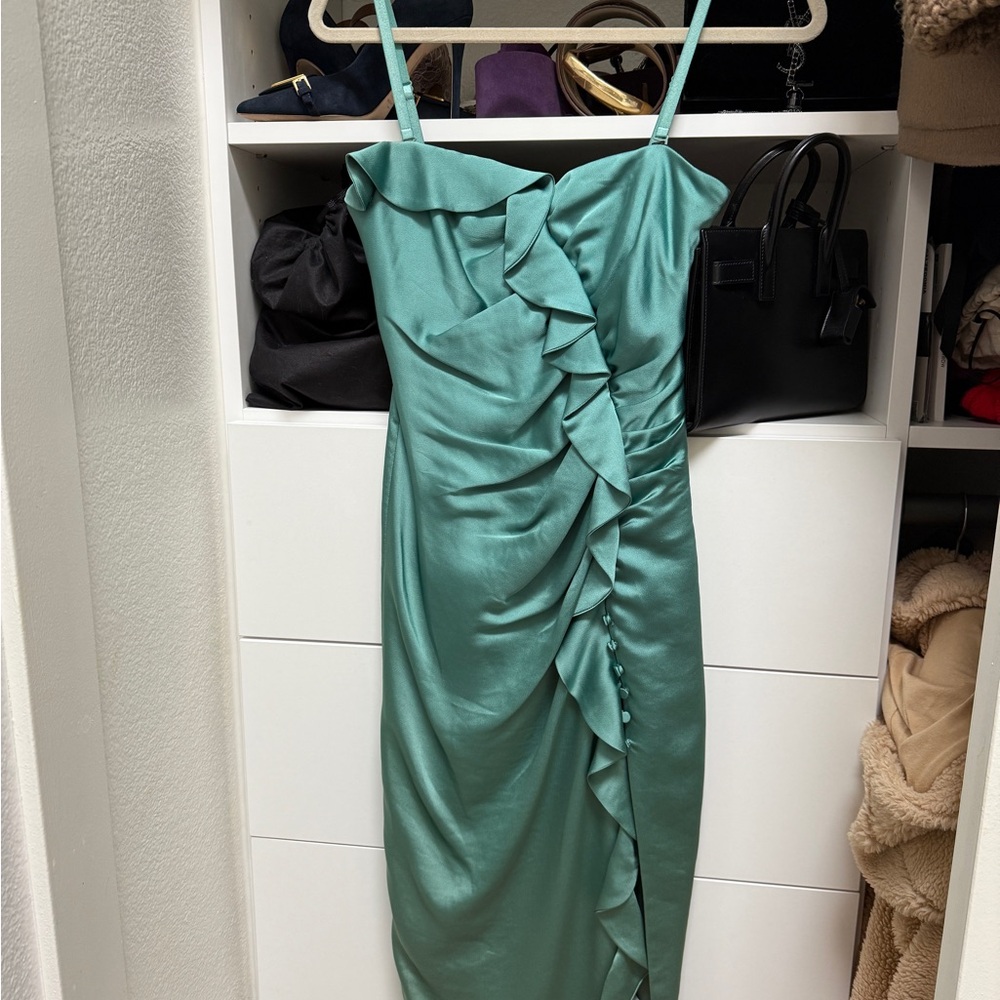 Jonathan Simkhai Elegant Green Satin Dress NWT
